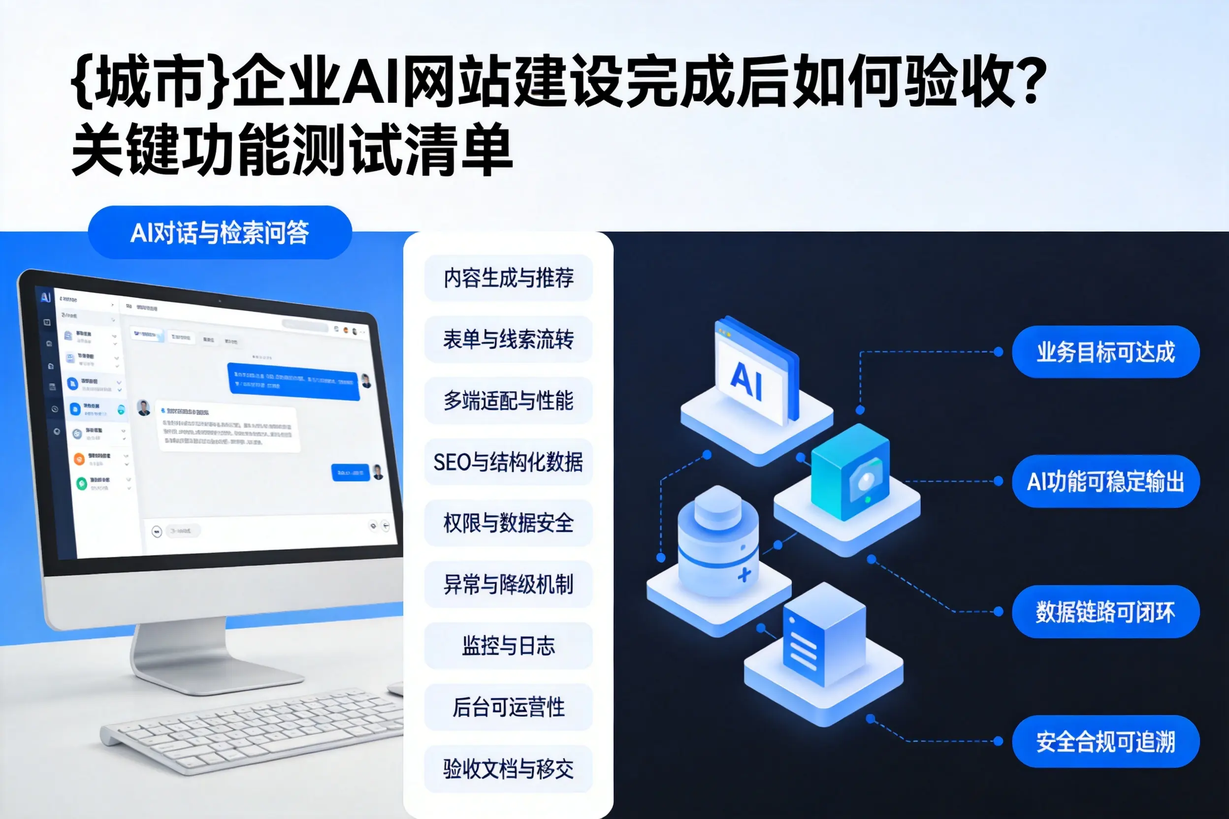 昭通企业AI网站建设完成后如何验收?关键功能测试清单