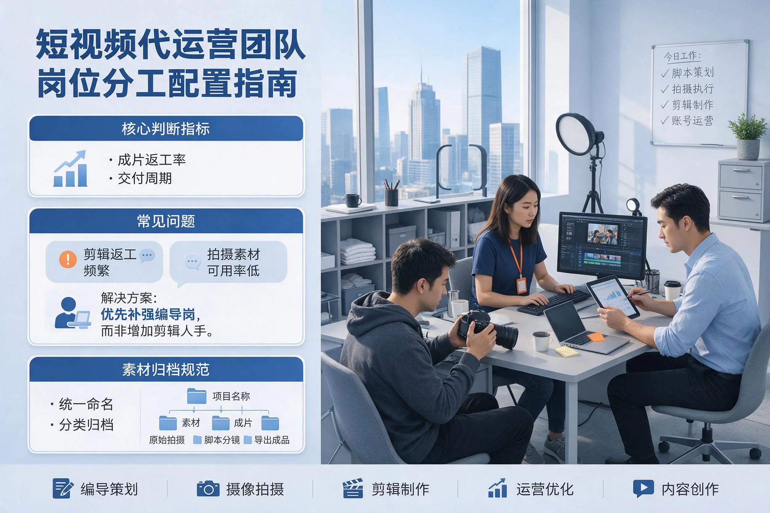 短视频代运营团队如何配置？昭通企业岗位分工科普说明