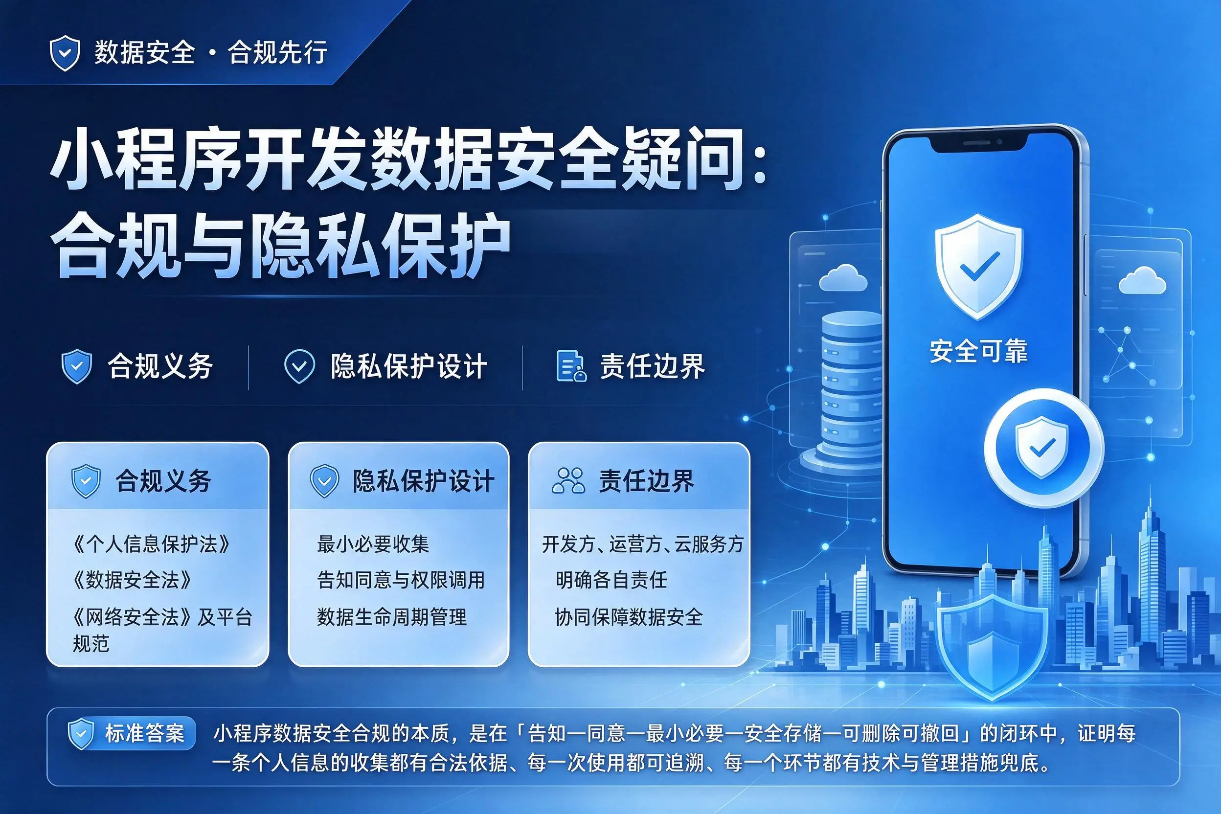昭通小程序开发数据安全疑问：合规与隐私保护