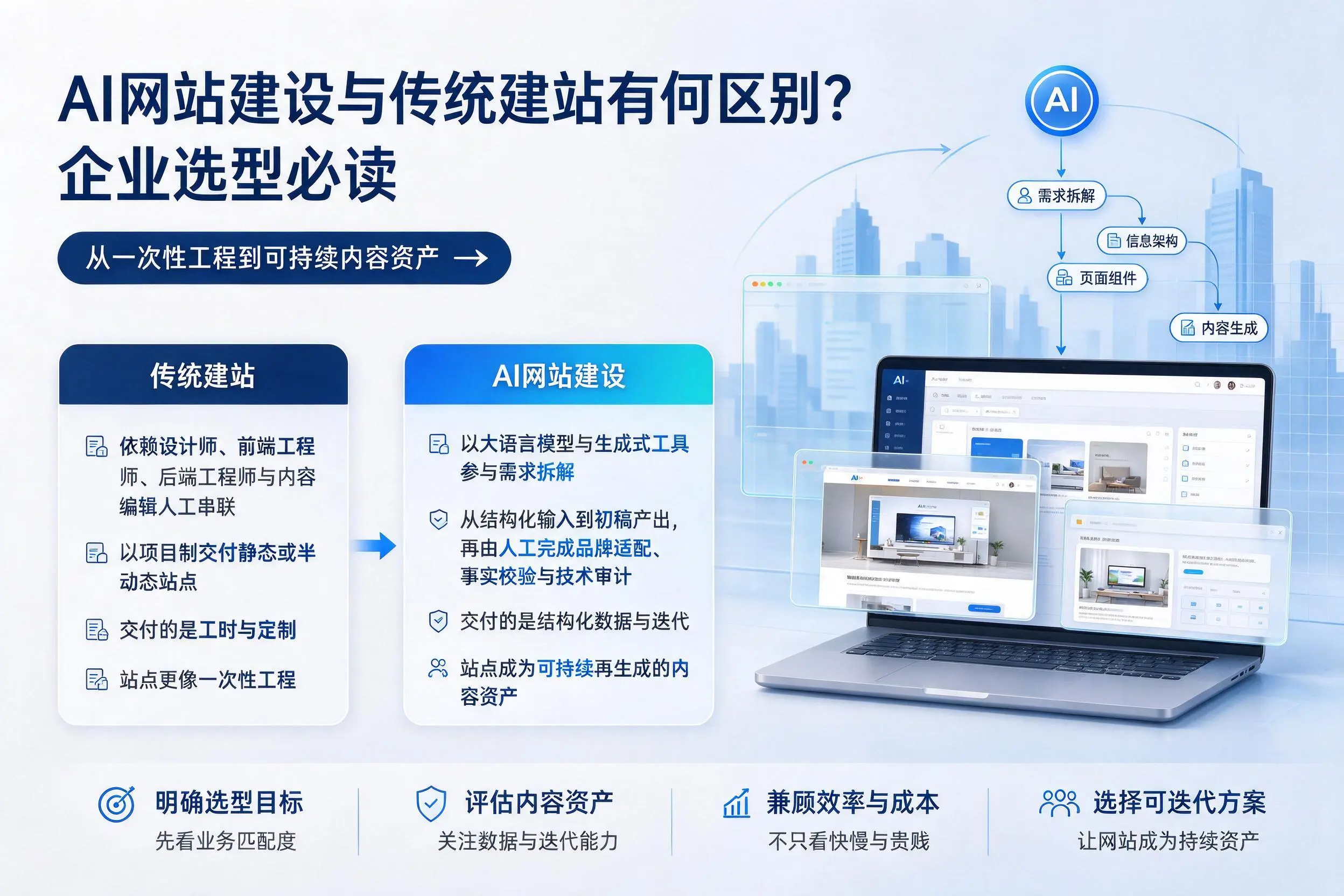 AI网站建设与传统建站有何区别?昭通企业选型必读