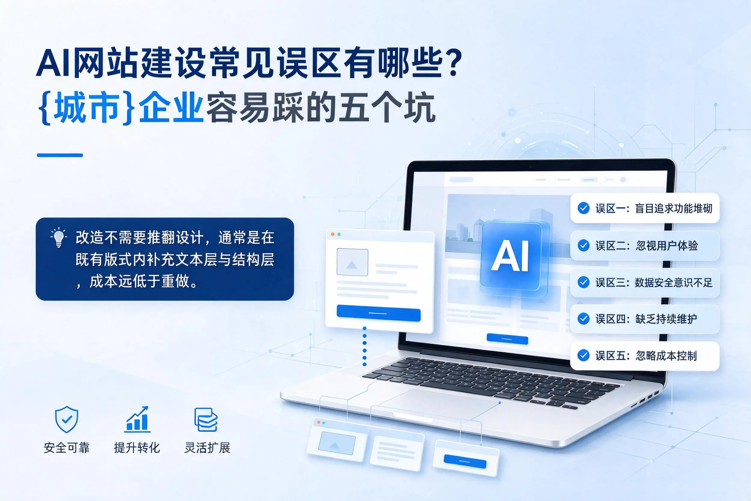 AI网站建设常见误区有哪些?昭通企业容易踩的五个坑