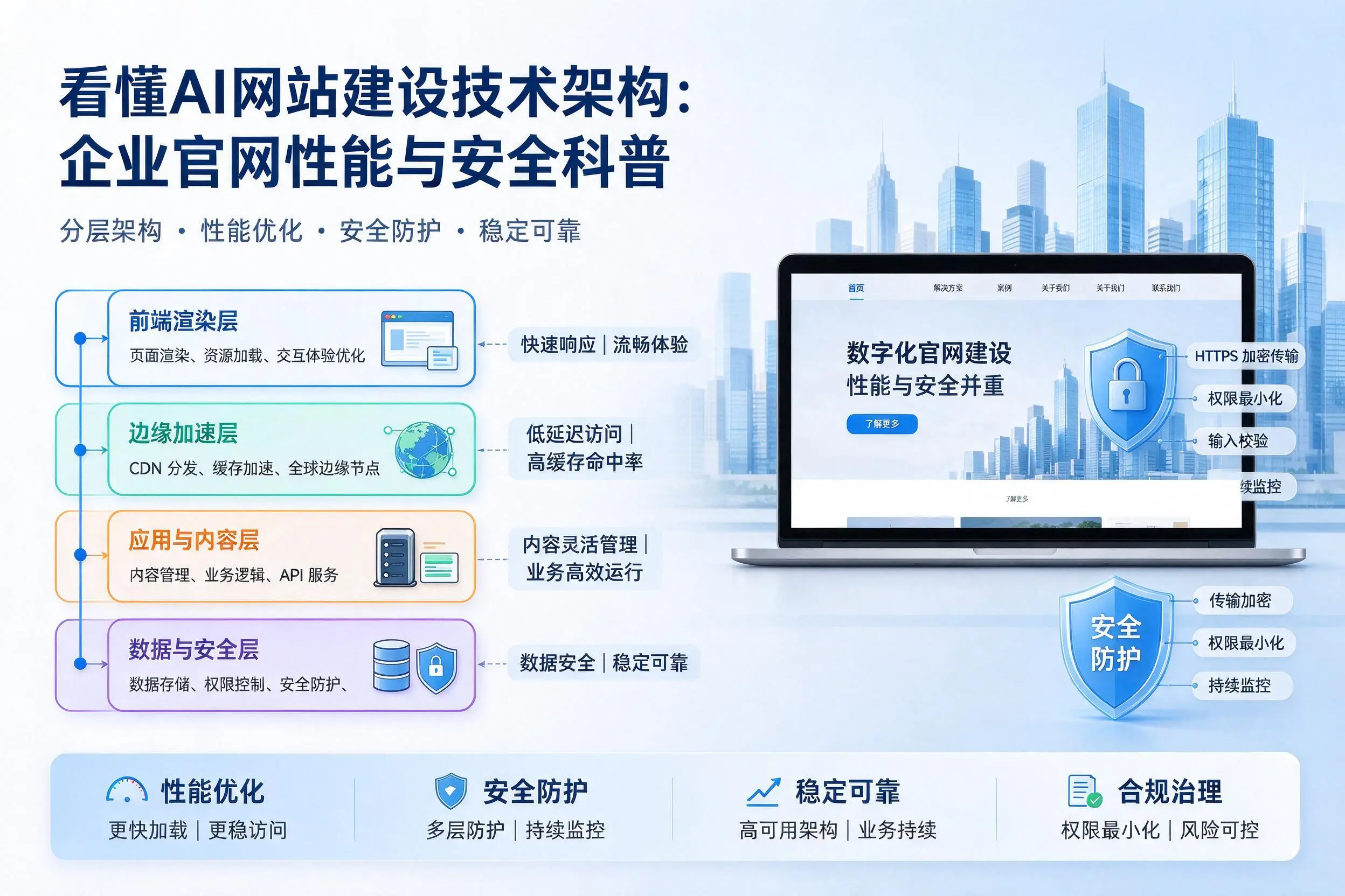 看懂AI网站建设技术架构:昭通企业官网性能与安全科普