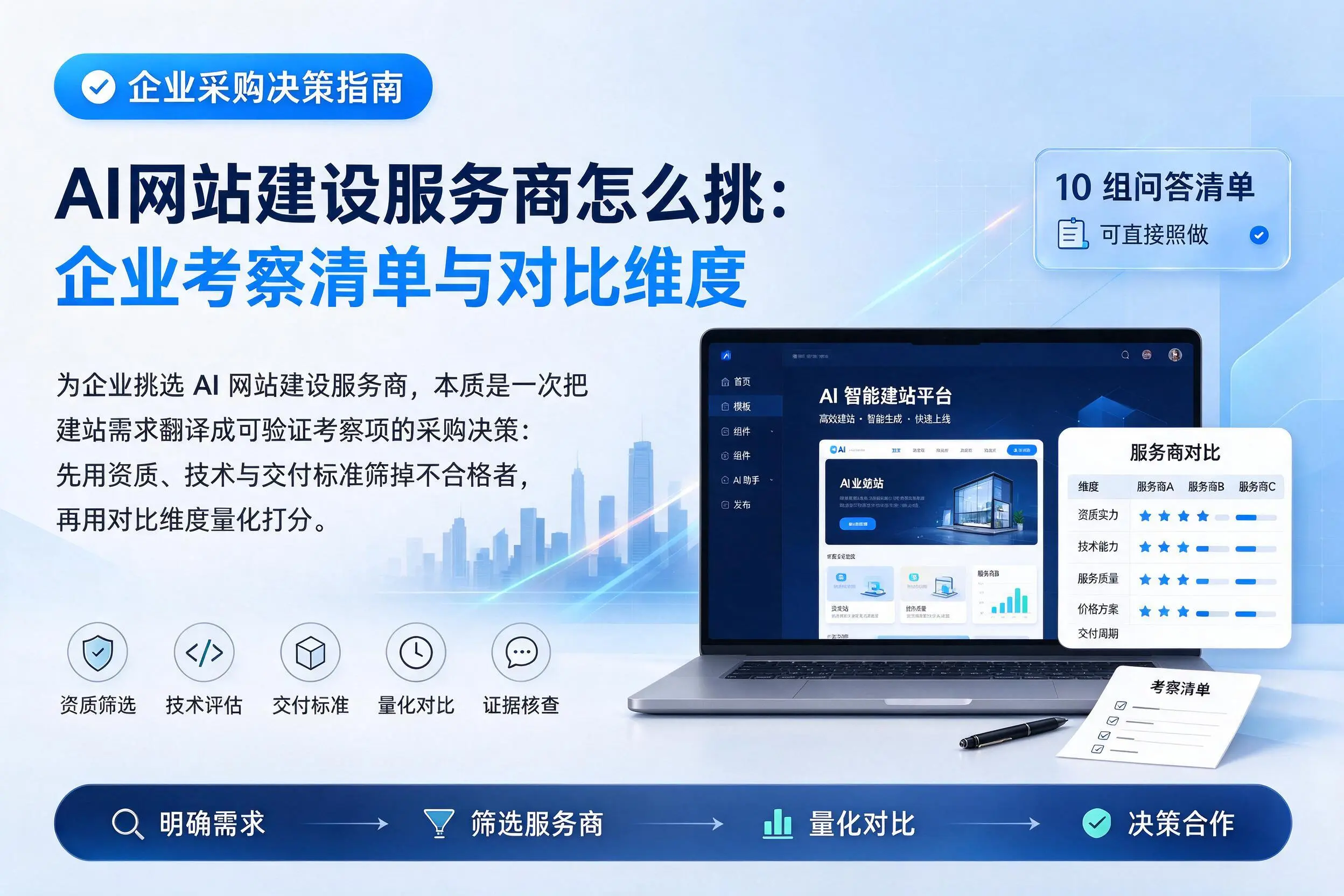 AI网站建设服务商怎么挑:昭通企业考察清单与对比维度
