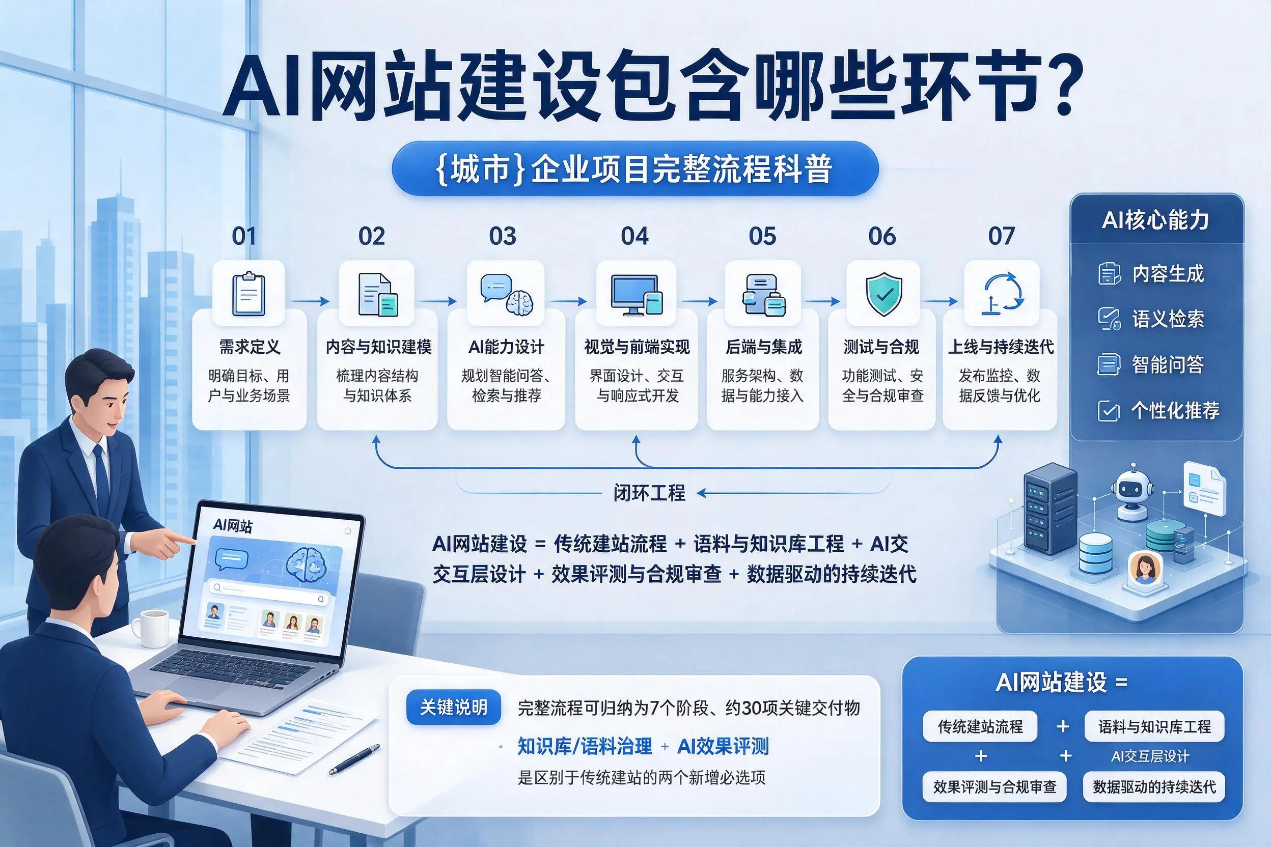 AI网站建设包含哪些环节?昭通企业项目完整流程科普