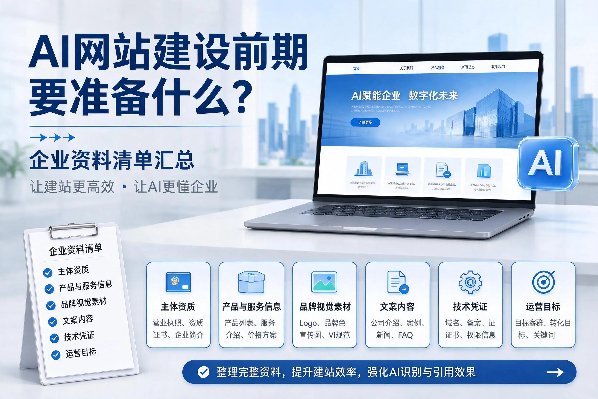 AI网站建设前期要准备什么?昭通企业资料清单汇总